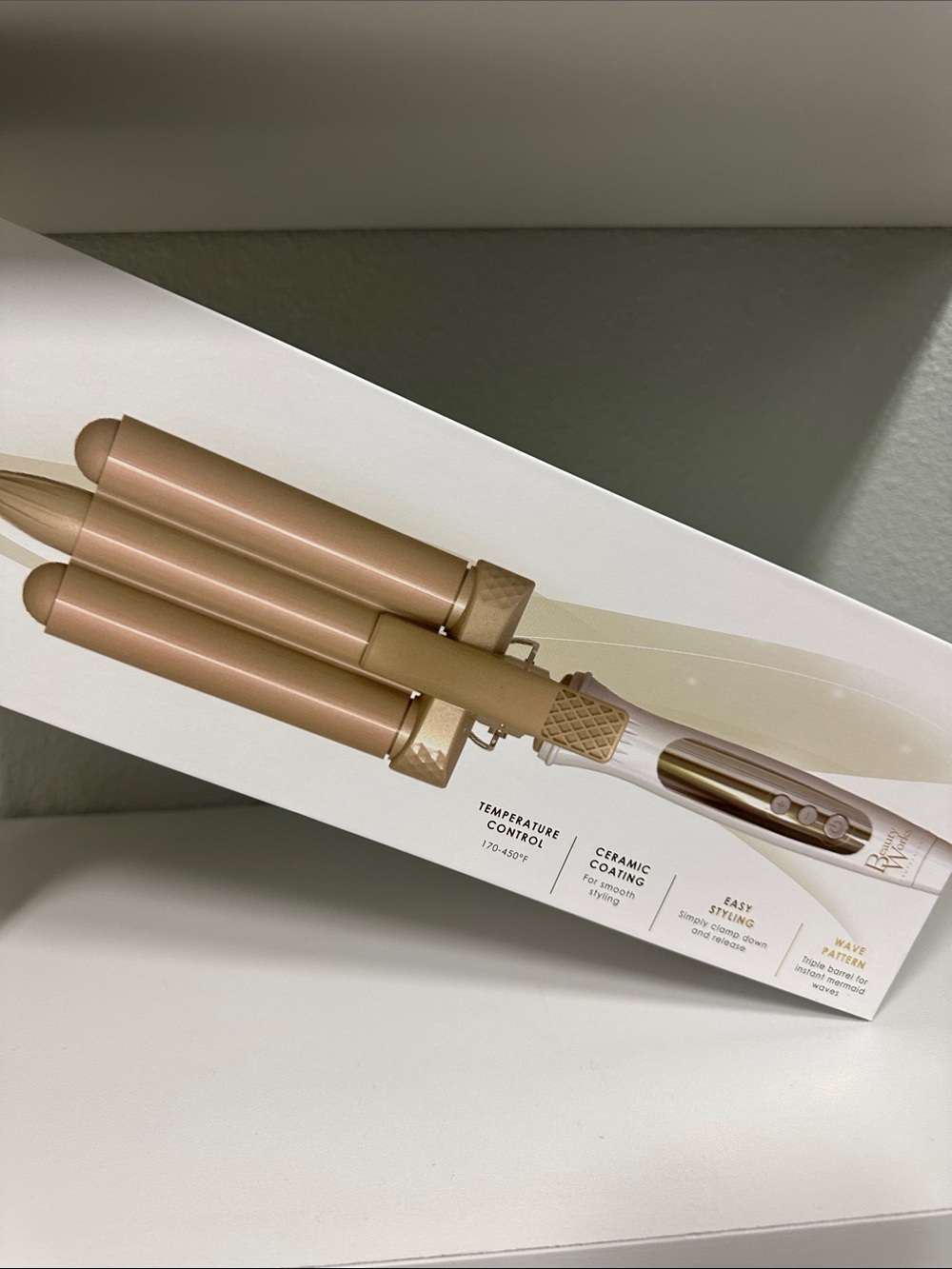 NWT 3-Barrel Curling Wand in Rose Gold